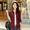 Marca Jiang Yixuan 2025 Otoño Nuevo Camisa de Manga Larga a Cuadros Slim para Mujer Camisa Mujeres Venta al por Mayor