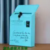 Buzón Pequeño con Cerradura, Impermeable y a Prueba de Sol, Buzón de Metal Resistente a la Corrosión, Buzón de Pared, Caja de Conveniencia, Buzón