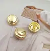 Casaco de Tricô Estilo Chanel Versão Coreana Simples Brilhante Botão Cogumelo Vazado Botões de Camisa Vestido Tricô