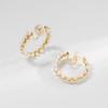 Brincos de Clipe Feitos à Mão para Mulheres Sem Piercings, Brincos de Argola Exagerados com Pérolas, Estilo Novo, Estilo Cool e Minimalista, Modernos e Versáteis