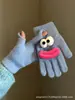 Estilo Ins Dibujo Animado Coreano Estrella de Natillas Terciopelo Coral Guantes Cálidos Estudiante Invierno Exterior Ciclismo Guantes de Cinco Dedos