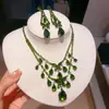 ¡Lujo europeo y americano! Collar de flor de circón de colores con gota de agua, cadena para clavícula de estilo court vintage, joyería de lujo ligero de alta gama