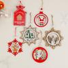 Adornos navideños Árbol de Navidad de madera Muñeco de nieve Reno anciano Colgante pequeño Estrella de cinco puntas de madera Copo de nieve Colgante Regalo