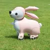Balão Animal Cartoon Autovedante de Filme de Alumínio Novo Estilo com Corda e Rodas Brinquedo de Barraca de Feira Noturna Carrinho de Puxar para Caminhar Balão