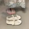 Sapatos para Mulheres 2025 Primavera e Outono Novo Estilo com Saia Sapatilhas Sapatos de Ballet Femininos Laço Francês Sapatos Mary Jane