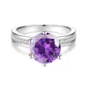 Anillo Clásico de Moissanita Redonda de Color de 1 Quilate con Montura de Seis Garras, Plata de Ley S925, Joyería al por Mayor en Stock, Personalización
