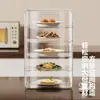 Cubierta de comida cuadrada transparente para el hogar, multicapa, para cocina interior y mesa de comedor, para proteger las sobras del polvo, mantenerlas calientes y proporcionar un ambiente sellado
