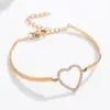 Pulsera de Acero de Titanio, Mitad Pulsera Mitad Cadena, Conserva el Color, Elegante, Joyería de Nicho, Lujo Ligero, Estilo Vintage, Gama Alta, Incrustada con Circonita, Pulsera con Brillo Fino