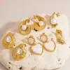 Pendientes de Acero Inoxidable con Perlas Transfronterizos, Estilo Gota de Agua Irregular con Forma de Corazón, Joyería de Celebridad de Internet Moderna y Elegante, Pendientes de Botón Simples para Mujer