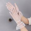 Guantes cortos de encaje a la moda francesa cálidos iwarm, estilo retro, elegantes, elásticos, transpirables, de malla de red de pesca