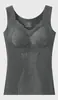 Chaleco Térmico Ajustado con Forro de Felpa y Diseño en Relieve Estilo Chino, Almohadillas Integradas en el Pecho, Prenda Base Térmica Moldeadora