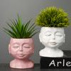Nuevos productos, suministro de comercio electrónico transfronterizo, horticultura, moderna, sencilla, elegante, maceta de cerámica blanca, creativa, de escritorio, adornos florales carnosos.