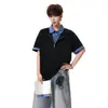Polo Color Block de Verano 2026 con Media Cremallera y Manga Corta para Hombres y Mujeres, Sencillo y Sofisticado, Casual y Versátil para el Trabajo