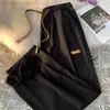 Calça Masculina de Verão Fina de Seda de Gelo de Perna Reta, Marca da Moda, Toque de Luxo, Design de Perna Larga, Calça Longa Casual Solta, Fornecimento Direto Transfronteiriço