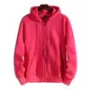 Moletom com Zíper e Estampa LOGO2024 Primavera Outono Inverno Masculino e Feminino Solto com Forro de Fleece Roupa Externa com Capuz Cinza para Casais