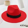 Nuevo Sombrero de Copa de Lana de Ala Plana Logo Personalizado Sombrero de Jazz Retro Británico Color Sólido Elegante Francés Sombrero Cálido de Lana