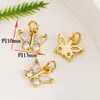 Relleno de Oro de 18K Color Duradero Micro-Pavimentado Circonita Cortada Mariposa Colgante Doble para Pulsera, Collar, Aretes Conexión Colgante