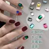 Rhinestones Rectangulares Octagonales para Uñas Tendencia Súper Brillantes Rhinestones Irregulares de Fondo Plano Rhinestones Coloridos Mixtos Rectangulares Accesorios para Uñas Mahjong