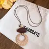 Colar Pingente de Anel Longo Irregular Vintage para Mulheres, Corrente de Pescoço Ajustável Estilo Étnico Corrente de Suéter com Acessório de Alto Padrão