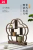 Estante para Tazas de Té de Madera Maciza J Estante Bogu Estilo Chinoiserie Caja de Almacenamiento Estante de Almacenamiento de Mesa Tetera de Té Pu'Er Alrededor de la Estufa Preparación de Té Juego de Té con B