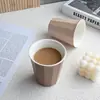 Taza de café de cerámica personalizada con logo sin asa, taza para beber con franja vertical en relieve, taza portátil