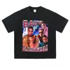Rapper Famoso Estilo Vintage de Calle Unisex Chaleco de Manga Corta Estampado Marca de Moda Manga Corta Lavada