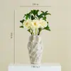 Vaso de Cerâmica Manchado Estilo Wabi-Sabi de Shumen Pacote de Arranjo de Flores Artificiais para Sala de Estar de Casa Utensílios de Flores Decorativos Retrô