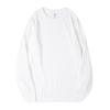 Camiseta de Manga Longa Waffle Pesado 270g Gola Redonda Solta Cor Sólida Branca Camiseta Básica Masculina e Feminina Roupas de Moda Masculina