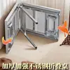 Mesa Plegable de Acero Inoxidable, Mesa Larga para Uso en Exteriores, Mesa Comercial Portátil para Mercados Nocturnos, Barbacoas y Montaje de Puestos, con Hueco Alto para Colocar Artículos