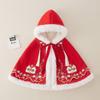 Hanfu para niños Otoño e Invierno Capa de Bebé para Niñas con Forro Polar Grueso Costsize Bebé Cálido Cortavientos Capa