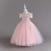 2025 Novo Vestido Poncho Explosivo para Meninas Vestido Vestido Vestido para Performance de Piano Vestido de Princesa