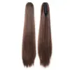 Peluca de coleta con pinza de garra de nuevo estilo, extensiones de cabello sintético largo para mujer de moda europea y americana, pinza de garra de cabello lacio negro de fibra de alta temperatura