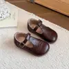 Sapatos Infantis Mary Jane Retro Primavera 2026 Novos Sapatos de Couro para Crianças Pequenas Sapatos de Princesa Sapatilhas para Bebê Menina