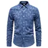 Amazon Otoño/Invierno Nueva Camisa para Hombre Moda Estampado de Mariposas Retro Talla Europea Talla Americana Camisa de Manga Larga Ropa para Hombre