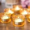 Copos de Vela Listrados Personalizados da Nossa Própria Fábrica, Castiçais de Vidro do Oriente Médio, Europeus e Americanos, Copos de Vela Perfumados, Decorações de Feriado para Aromaterapia