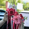 Decoración de Coche de Boda, Juego Completo de Decoraciones Florales para el Frente del Coche, Flores Artificiales para Puertas y Espejos Retrovisores del Coche, Orquídeas Mariposa, Manija del Coche, Asiento del Coche y Flores Decorativas para Escaleras