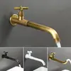 Torneira de Parede de Cobre Estilo Antigo Transfronteiriça, Abertura Rápida de 1/2 Polegada, Água Fria Única, Dobrável, para Uso na Cozinha e ao Ar Livre