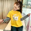 Camiseta Manga Longa Respirável 100% Algodão para Meninas Infantil Nova Estilosa Primavera/Outono 2026 Roupa de Outono para Meninas Camada Base