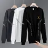 Sudadera Casual para Hombre Nueva Otoño Negro y Blanco Gris Holgada Cuello Redondo Pulóver Manga Larga Top Deportivo Chaqueta Versátil
