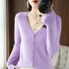 Top de manga comprida com decote V, jaqueta tipo xale pequena, malha fina para atacado de primavera e outono, suéter feminino, cardigã curto, novo estilo