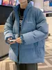 Jaqueta de Algodão Grossa Masculina Outono e Inverno 2024 Novo Estilo Casaco de Algodão Tendência Corte Solto Jaqueta Acolchoada de Algodão Juvenil Jaqueta Puffer