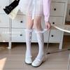 Calcetines Lolita para mujer, primavera y verano, con lazo fino y encaje en la pantorrilla, estilo ballet JK, con lazo y tubo medio apilado.