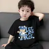 Camisetas Estampadas Suaves de Algodón Puro de Verano para Niños Mayores, Elegantes Camisas de Manga Corta con Cuello Redondo Estilo Coreano, Ropa Infantil, Playeras de Manga Corta para Niños