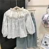Camisa de base forestal para niñas, primavera y otoño, estilo occidental, vestido de otoño para niñas, top floral para niñas, camisa de manga larga de otoño
