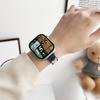 Para Apple Watch 678910 Geração Urso Jeans Tira Fina Lona Cintura Pequena Pulseira Magnética com Fivela Dobrável