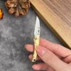 Cuchillo plegable con cabeza de cobre, exquisito cuchillo con mango, mini cuchillo plegable pequeño, cuchillo de bolsillo portátil, cuchillo ultraligero, cuchillo rápido afilado