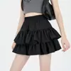 Falda Negra Falda para Mujer Verano Elástica Cintura Alta Look Adelgazante Avolantada A-Line Tutú Falda Petite
