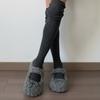 Ropa de Abrigo Forrada de Polar 2025 Estilo Zapatos de Algodón Otoño e Invierno Zapatos Tipo Frijol Suela Suave Zapatos Peludos Hada Antideslizantes Zapatos Mary Jane Cálidos
