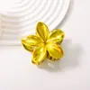 Pinza de Garra para Cabello con Baño Galvánico de Flor de Plumeria de Venta Caliente Transfronteriza con Efecto de Gota de Lluvia, Pinza para el Cabello de Moda de Gama Alta para Mujeres, Pasador, Accesorio para el Cabello de Pinza de Tiburón