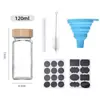 Amazon Juego de Botellas Cuadradas para Especias Frascos para Especias Cocina Vidrio Frascos Sellados Tapa de Bambú Barbacoa Comino Botellas de Condimento
